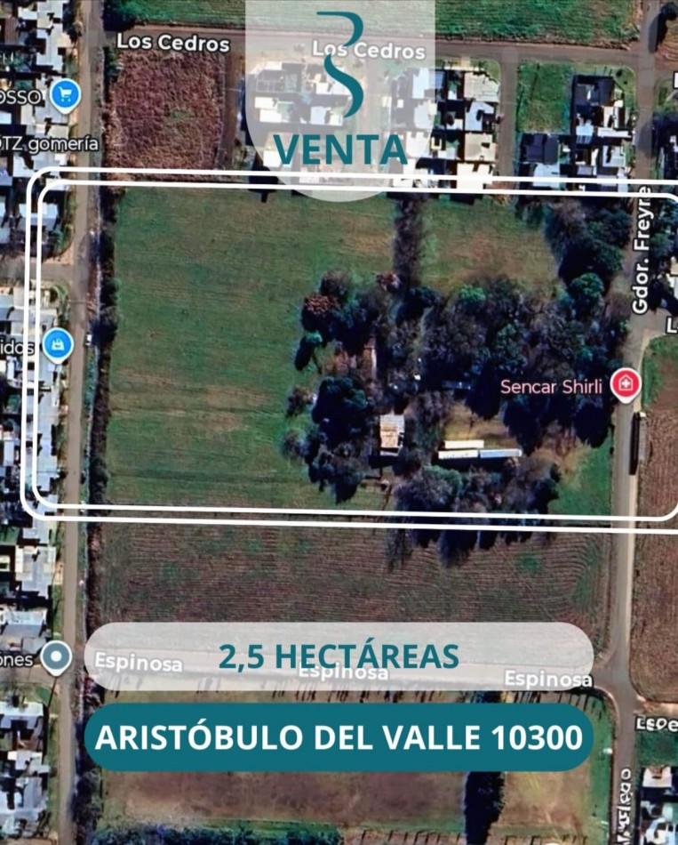 Hectareas a cinco cuadras de Aristobulo
